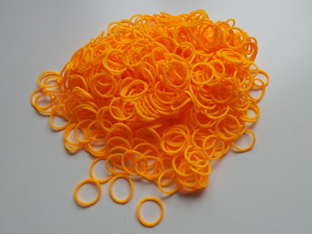 600 ELASTIEKJES RAINBOW / LOOM BANDS (neon oranje)