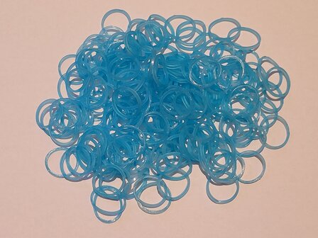 200 ELASTIEKJES RAINBOW / LOOM BANDS  Turquoise Blauw