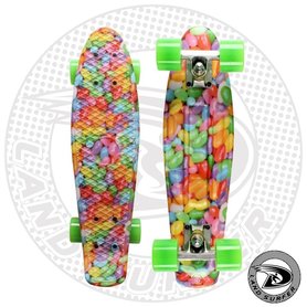 Land Surfer fish skateboard "candy" met groene wielen Land Surfer fish skateboard "candy" met groene wielen