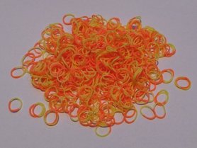 600 duo ELASTIEKJES RAINBOW / LOOM BANDS geel / oranje 