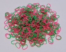 600 duo ELASTIEKJES RAINBOW / LOOM BANDS Roze / groen