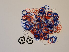 200 ELASTIEKJES RAINBOW / LOOM BANDS  Rood / Wit / Blauw 200 ELASTIEKJES RAINBOW / LOOM BANDS  Rood / Wit / Blauw