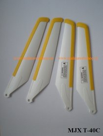 MJX T-23 / T-40C / T-55 Rotorblad A + B (set van 4) wit/geel 