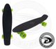 fish skateboard zwart met groene wielen 
